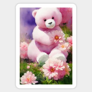 Watercolor teddy bear Sticker